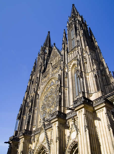 Facade of st vitus cathedral in prague photo