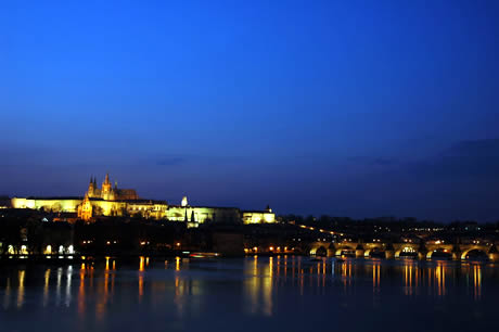 Prague castle after the sunset photo