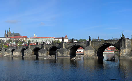 Prague castle and charles bridge photo