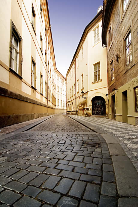 Seminarska a quaint tiny alley in prague photo