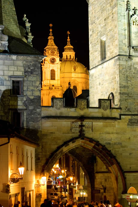 The entrance to the charles bridge in prague photo