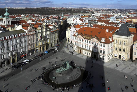 The old town square in prague photo